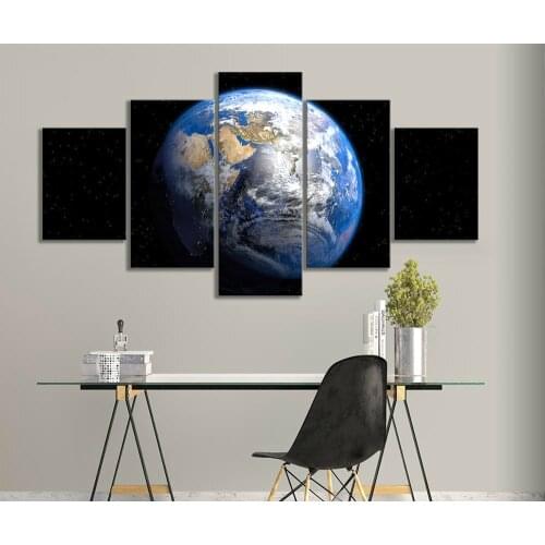 5pcs HD Fantasy Art Wall Picture Earth Galaxy Starry Sky Night Artwork Cavnas Paintings Wall Art for Bedroom Decor