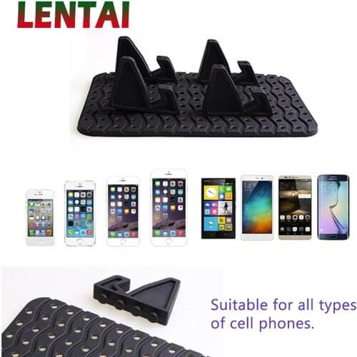 LENTAI 1Set Car parking card Phone stand Auto Non-slip mat For Skoda Yeti Superb Rapid Fabia Opel Astra G Insignia Mokka Zafira