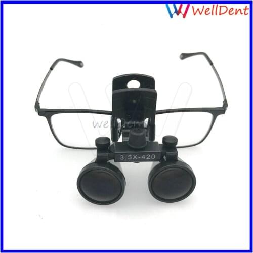 1pcs New Clip type Binocular Magnify Dental Loupes for Medical Galileo Magnifier with Surgical Magnifying Glasses 3.5*420mm