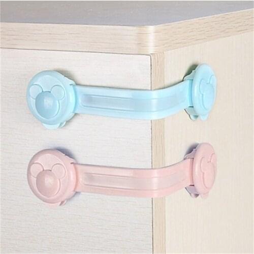 12pcs Drawer Lock Punch-free Rubber Lock Child Safety Lock Prevent Pinching Cabinet Lock Paste Refrigerator Door Lock E12031