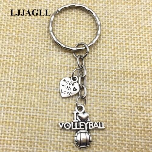 Alloy Metal Car Key Chains Pendant brelok Creative Trinket Gifts Volleyball Fans Keychains 3pcs Diy Jewelry Unisex Key Rings