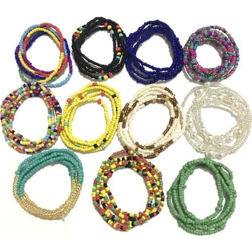 Waist Beads for Women Girls Weight Loss Elastic Belly Waist Beads Body Chain Jewelry Colored Waist Beads Chain