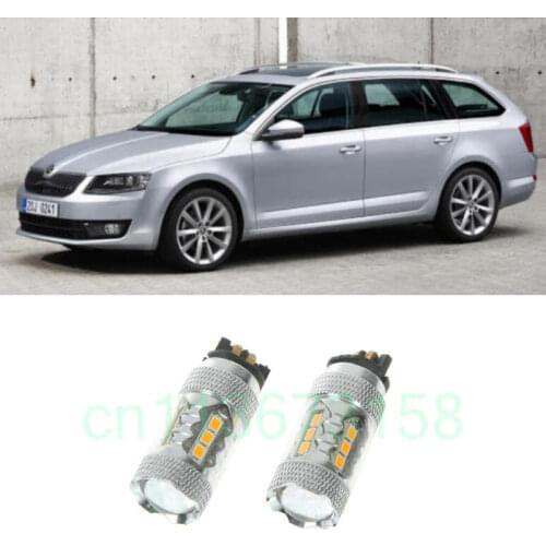 Canbus Error Free PW24W PWY24W LED Front Turn Signal Lights For 2013-up Skoda Octavia 3 III