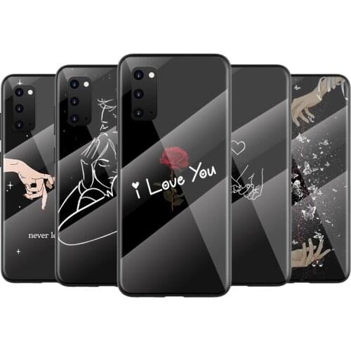Tempered Glass Cover Line loving girlfriend For Samsung Galaxy A91 A81 A72 A71 A52 A51 A41 A31 A21 S EU A11 A01 Phone Case