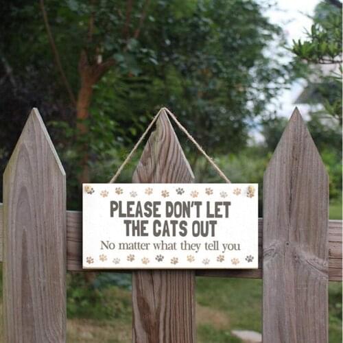 Wooden Listing Pendant Pet Cat Gift Signboard Wooden Sign Wooden Hanging Home Decoration Pet Door Hanging Sign