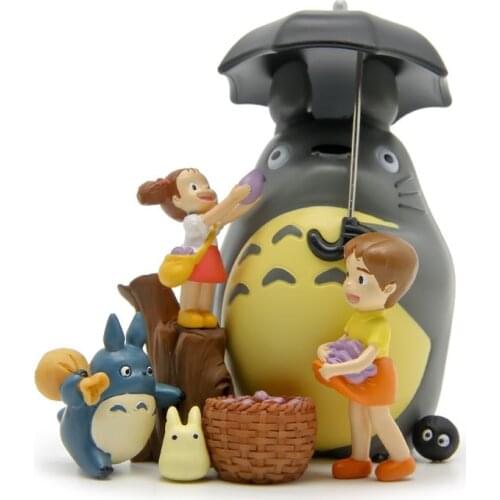 8pcs/lot My Neighbor Totoro Kiki Kikis Delivery PVC Cat Action Figure Doll Diy Satsuki Mei Umbrella Resin Plastic Model