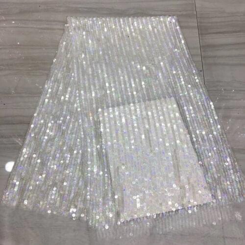 French Nigeria Lace Fabric 2021 High Quality Sequined Lace Material Tulle African Lace Fabric Wedding Dress XX3875