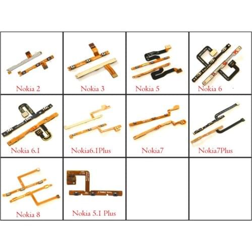 Power on off volume +/ - side button strip flex cable for Nokia 2 2.1 3 3.1 5 5.1 6 6.1 7 7.1 8 Plus