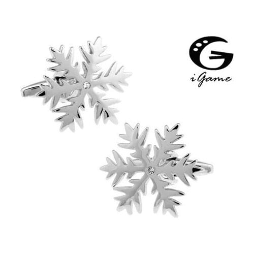 IGame High Quality Men Shirt Designer Cuff links Retail Copper Material Snowflake Design Free Shipping