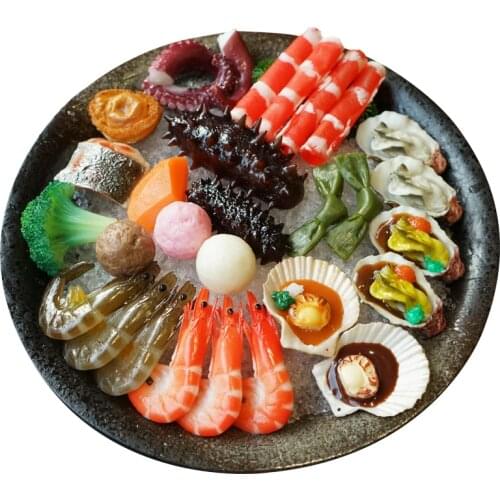 Artificial Food Simulate Steak shrimp Decorative Food Model Fake Food Food Shape Home Decoration for Photography 29pc/set