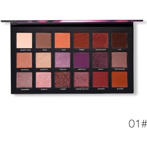 Cosmetic Matte Eyeshadow 18 Colors Palette Glitter Long-Lasting Mineral Powder Shimmer Shimmer Nude Pigment Smokey