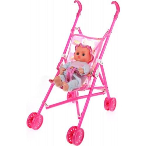 Dolls Buggy Stroller Pushchair Pram Foldable Toy Doll Pram Baby Doll