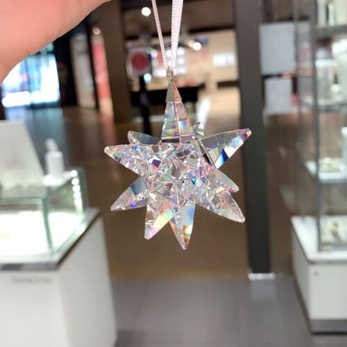 2021 New Car Small Pendant Austrian Crystal Star Decoration Ornaments Sun Catcher Hanging Trim Christmas Tree Gifts women Men