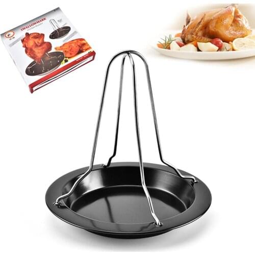 New High Quality Chicken Duck Holder Rack Grill Stand Roasting For BBQ Rib Non Stick Carbon Steel BBQ Grills Chicken 40P