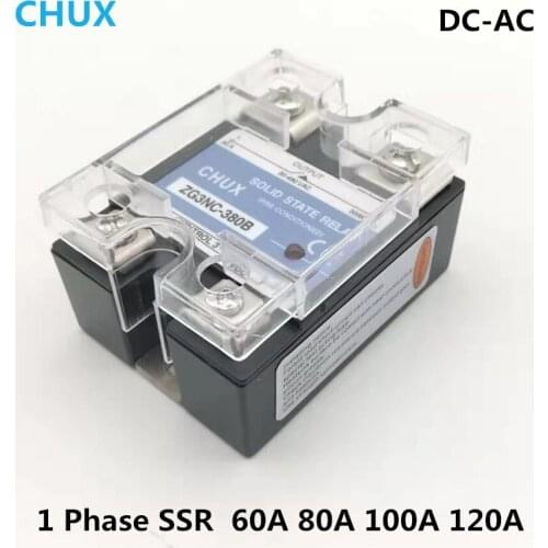 CHUX Single Phase Solid State Relay 60a 80a 100a 120a 90-480VAC 3-32VDC DC to AC SSR Relay