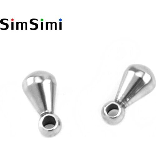 2017 New Simsimi Drip Water Drop Beads Diy Making Necklace Bracelet End Charms Pendant Stainless Steel Wholesale 200pcs