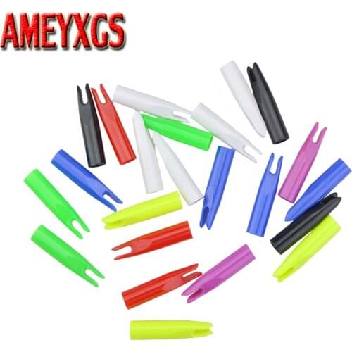 30pcs Archery Plastic Arrow Nock Arrow Tail Nock Pin Hunting For OD6mm Wood Bamboo Arrow Shaft Hunting Accessory