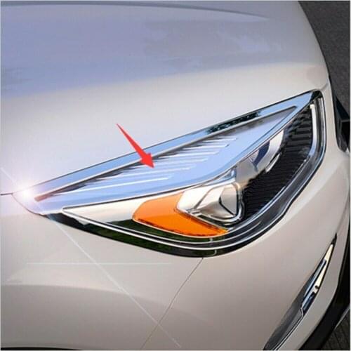 Fit For Ford Escape Kuga 2017 2018 2019 Chrome Head Light Eyebrow lamp Lid Cover trim