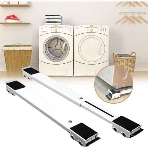 New Washing Machine Refrigerator Rollers Movable Pulley Base Furniture Dolly Stand with Brake Firm Non-Slip With Wheels