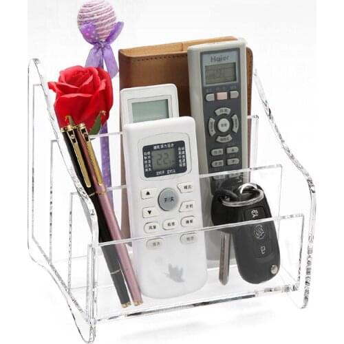 Clear Acrylic thick Makeup Face Mask Organizer Storage And Holder for TV Remote Control,Keys,Pens,Snacks,Notebook