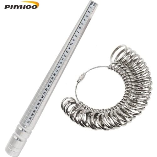Ring Sizer Kit Mandrel Finger Ring Gauge Sizer Stick Measuring Tool for Jewelry Making Tools Korea Ring Size(1-30