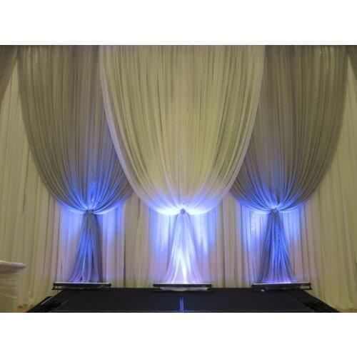Romantic New Style Silver with White Color Wedding backdrop stage decoration backgroundcurtain decoration
