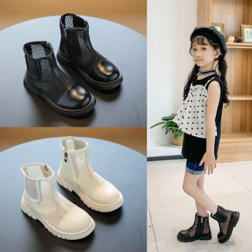 Summer Girls Sandals Mesh Breathable Hollow Children Cool Boots Kids Sneakers Princess Casual Running Shoe Student Sport Sandals