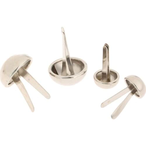 100pcs Silver Nails Double Feet Round Pins 2-feet Dome Head Nails Upholstery Furniture Decorative Jewelry Box Tacks 8mm/12mm