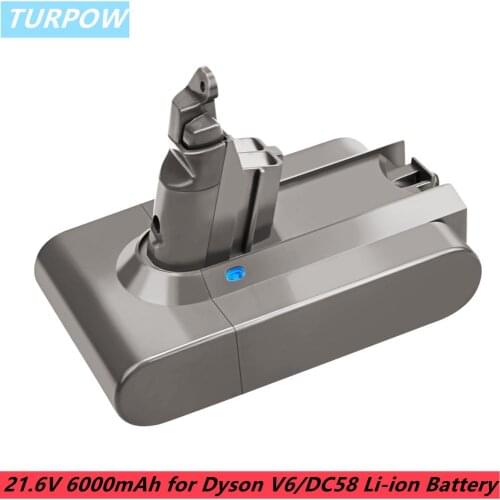Turpow 21.6V 6000mAh Replacement Battery for Dyson Li-ion Vacuum Cleaner SV09 SV07 SV03 DC58 DC61 DC62 DC74 V6 965874-02 Battery