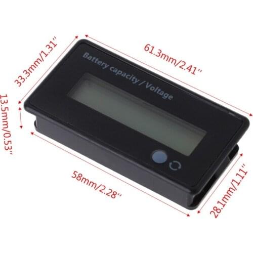 12V-84V Lead-acid Battery Capacity Indicator Voltage Meter Voltmeter LCD Monitor