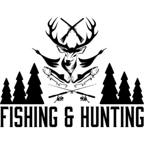 17.8cm*13.7cm Fishing Hunting Shop Hunter Fisherman Vinyl Stickers Decals