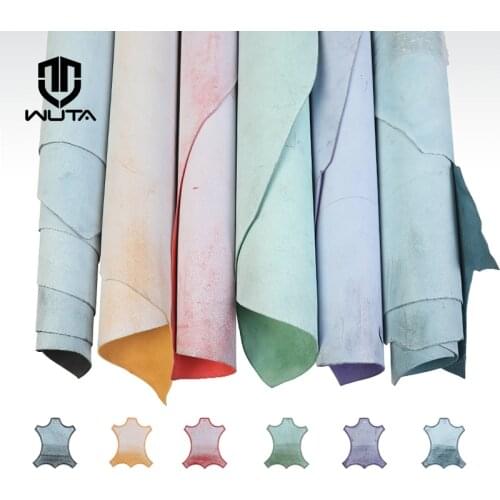 WUTA Fog Wax Cowhide Piece Colored Veg-Tanned Leather Material Wax Polishing Finished Durable & Vintage DIY Genuine Leathercraft