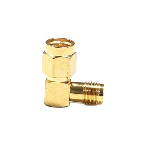 1pc NEW SMA Male Plug to RP-SMA Female Jack with male pin RF Coax Adapter convertor Right Angle Goldplated wholesale