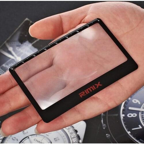 1Pcs 8.8*5.5*0.01cm Card Magnifying Glass Fresnel LENS Ultra-thin Magnifying Glass Outdoor Pocket HD Reading Mirror With scale