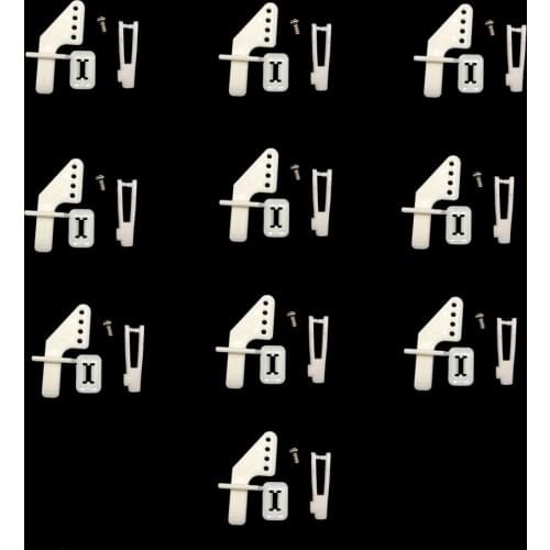 10 Sets Medium Lock On Nylon Control Horn And Clevis 21mm Set Rudder Servo Ailerons Elevators For RC Fixed Wing Airplane