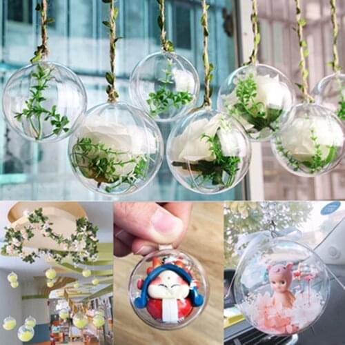 10pcs 7/8/9/10cm Christmas Decorations Clear Plastic Ball Transparent Can Open Plastic Christmas Clear Bauble Ornament Gift