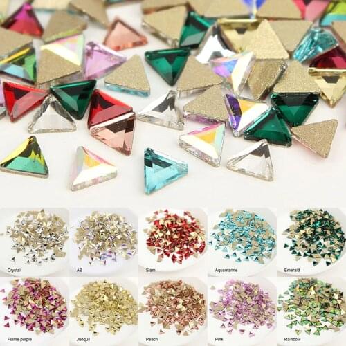 30pc/lot Glass Nail Art Rhinestones Mini Triangles 11 Style Colorful Stones Nail Art Charm Crystal Rhinestone 3D Nail Jewelry