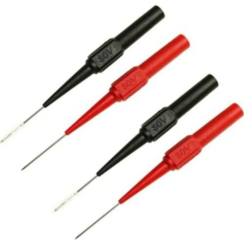 4 Pcs 30V Diagnostic Tools Multimeter Test Lead Extention Back Piercing Needle Tip Probes Autotools Automotive Auto Kit Machine