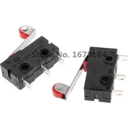 50pcs/lot KW11-N AC Belt Pressure Iron Handle Trip Limit Point Move Micro Switch ON-ON KW11 ZW12-N KW12 3Pin Pulley Switchs