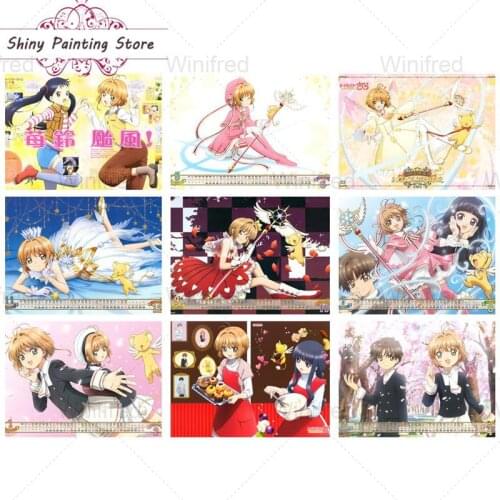 5D Diy Diamond Painting Japanese Anime Card Captor Sakura Cross Stitch Full Square/Round Diamond Embroidery Girl Poster Diamond