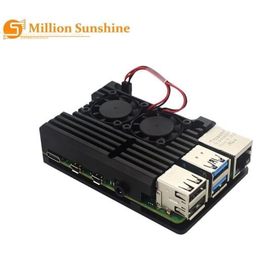 Raspberry Pi 4 Aluminum Case Dual Fan Heat Sink for Raspberry Pi 4 Model B RPI129