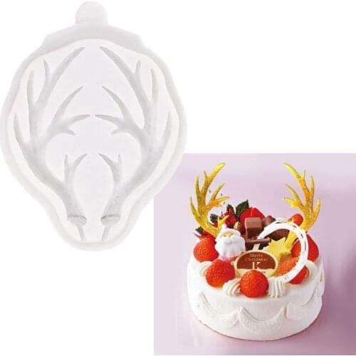 Large Antlers Resin Silicone Mold Cake Fondant Molds Dessert Pastry Decor Chocolate Gumpaste Sugarcraft Baking Tools