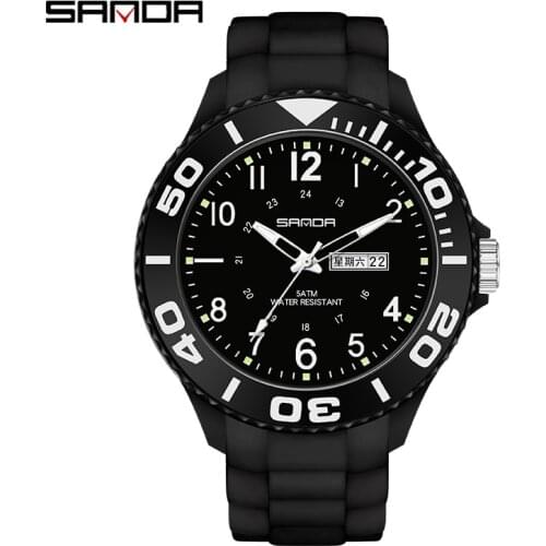 SANDA new male female high school students quartz watch waterproof fashion couple quartz watch orologio uomo часы montre femme