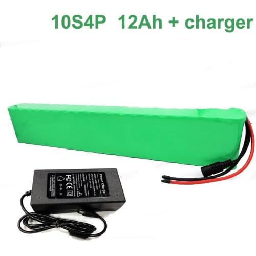 36V 12Ah 10S4P 18650 Li-ion Battery Pack E-Bike Ebike electric bicycle 42V With charger