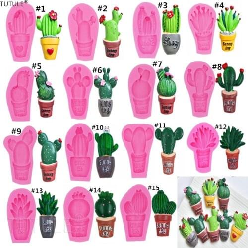 Gadgets - Cactus Silicone Mold Cake Tool Fondant Chocolate Candy Polymer Clay Craft DIY Cupcake Plant mold
