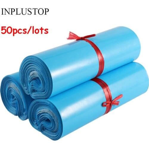 INPLUSTOP PE Courier Bag Customize Logo Blue Clothing Packing Bag Thicken Waterproof Express Bags Self-Seal Adhesive Mailing Bag