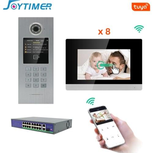 Joytimer IP Video Intercom Tuya smart WIFI Video Door Phone System Touch Screen Password/IC Card Unlock For large Buildings