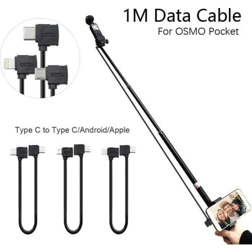 Data Cable 100cm Extension Type-C to Type-C Micro Lightning Cables Line for DJI OSMO Pocket Handheld Gimbal Camera Accessories