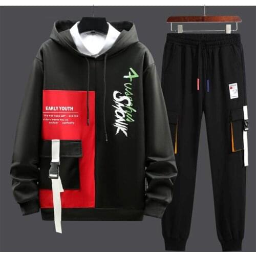 2021 Fashion Mens Sets Japan Trend Pullover Hoodies Men+Casual Streetwear Harajuku Sweatpants Spring Autumn Men Clothing Suit