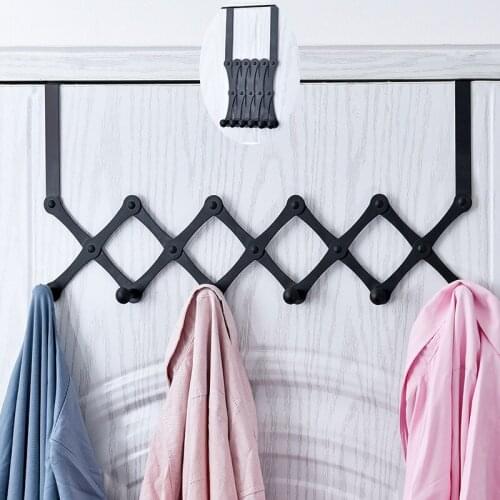 Stainless Steel Foldable Coat Towel Hooks Black Door Hanger Punch Free Cap Key Holder Wall Storage Organizer